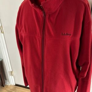 Men’s XXL L.L. Bean Red Fleece Polartech Zip-up Jacket